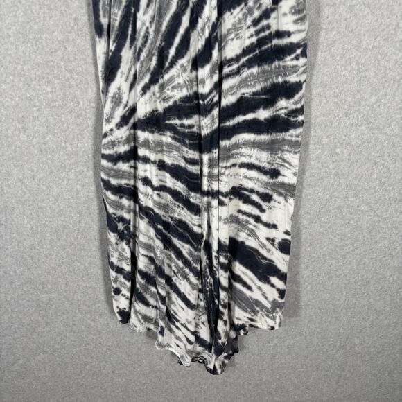 Papa Vancouver Jumpsuit Womens Small Gray Tie Dye Wide Leg Crop Boho Vacation - Picture 3 of 13